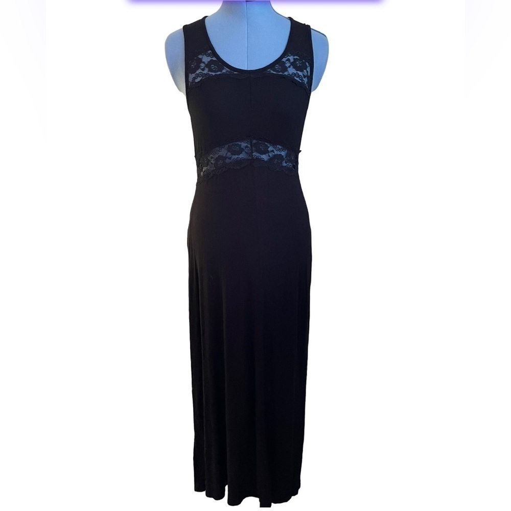 HEARTS Black Lace Sleeveless Maxi Dress Size M